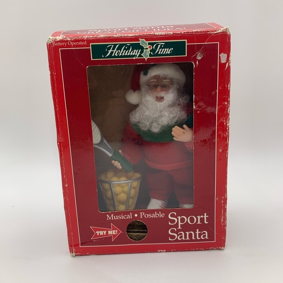 Holiday Time Holiday Creations 1998 Musical Tennis Sport Posable Santa Vintage - Picture 2 of 12